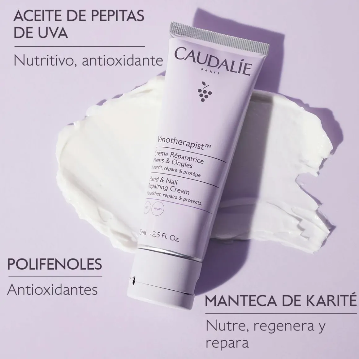 Crema Reparadora para Manos y Uñas con Manteca de Karité