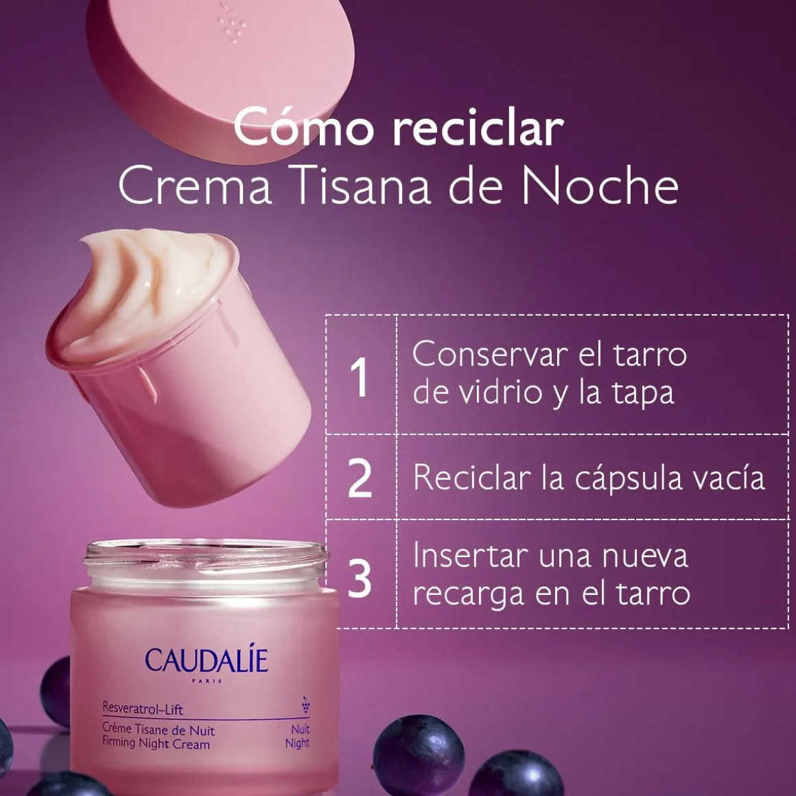 Crema Tisana de Noche con Resveratrol, Alternativa al Retinol - Recarga