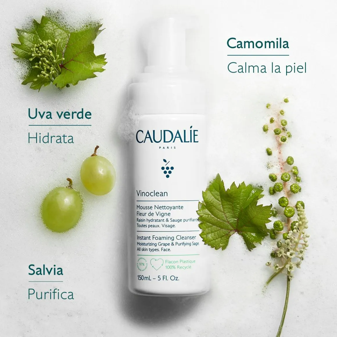 Espuma Limpiadora Fleur de Vigne con Camomila - 50ml